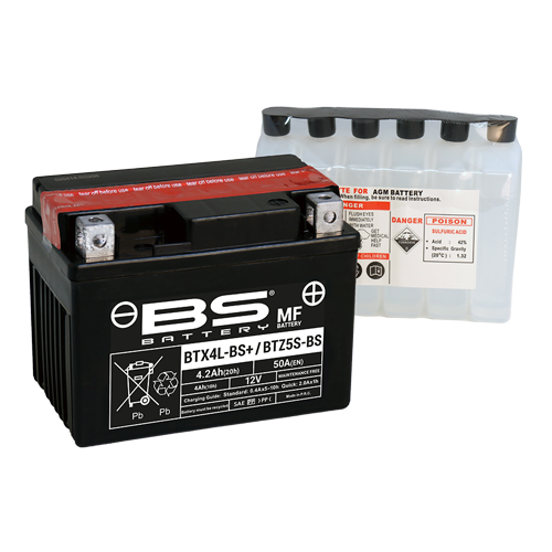 [300617] Акумулятор BS MF BTX4L-BS+/BTZ5S (113 x 70 x 85) (12V 4.2Ah) чорний 300617																										