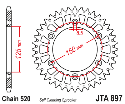 [89950JTSC] JR задня зірка 50 KTM SX/EXC