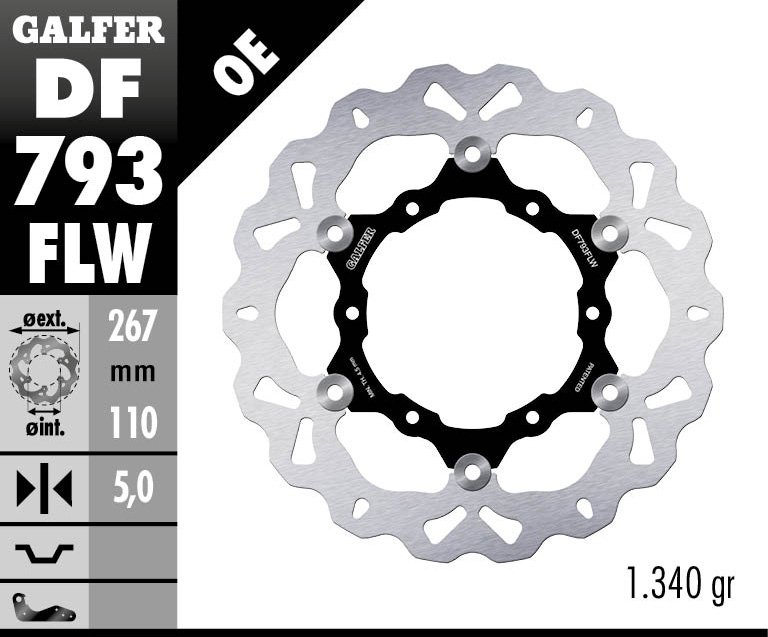 [DF793FLW] Galfer задній гальмівний диск WAVE FLOATING КТМ Adventure 267x5mm