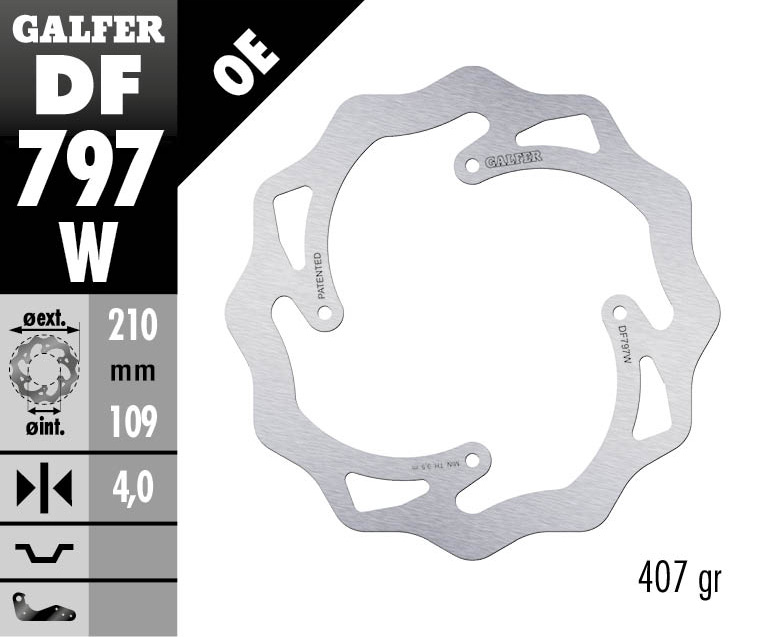[DF797W] Galfer задній гальмівний диск WAVE FIXED КТМ SX 85-150 240x3mm