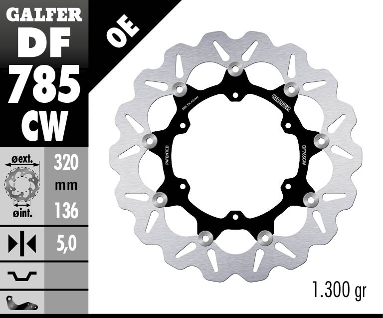 Galfer передній гальмівний диск WAVE FLOATING COMPLETE КТМ/Husqvarna Adventure 267x5mm
