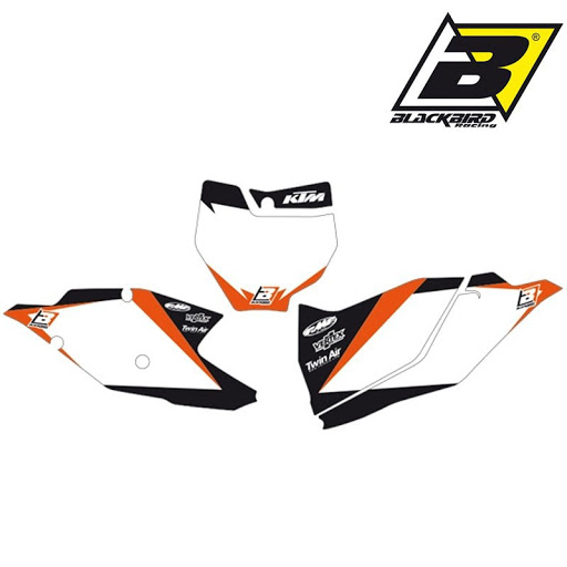 Blackbird наклейки під номер (табличка + задні боковинки) KTM SX-SXF 16-18 / EXC 17-18