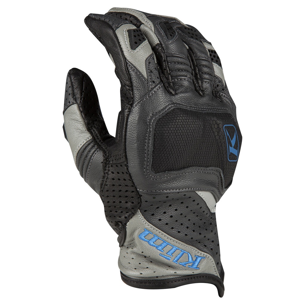 [3924-000-140-630 ] Klim Badlands Aero Pro Short Glove LG Gray - Kinetik Blue 