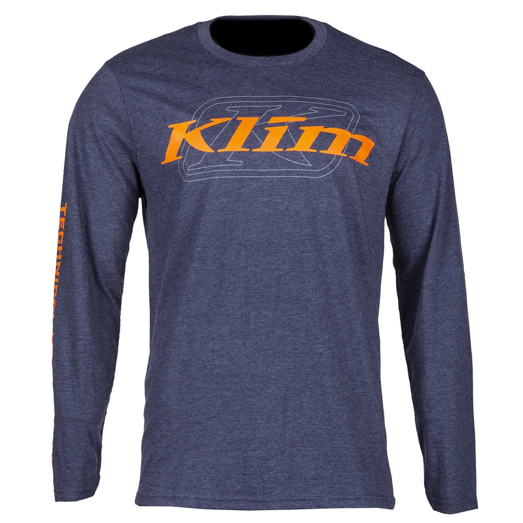 Klim K Corp LS T SM Heathered Navy - Strike Orange 